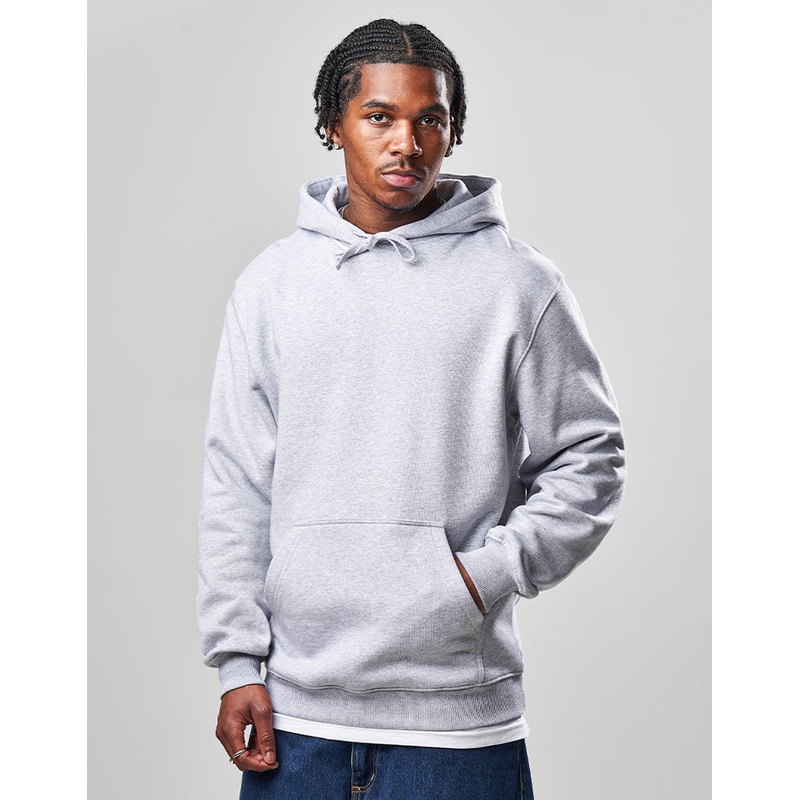 Route One Heavyweight Pullover Hoodie (400gsm) – Heather Grey