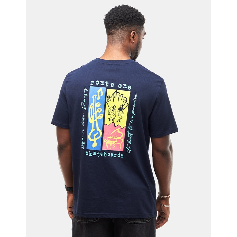 Route One Improvise Organic T-Shirt – French Navy