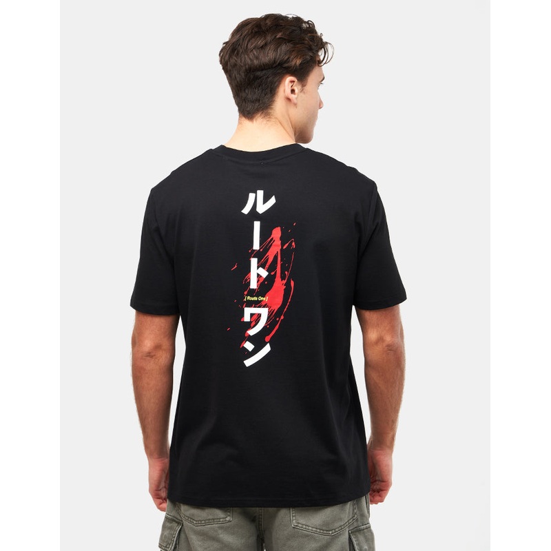 Route One Katakana Organic T-Shirt – Black