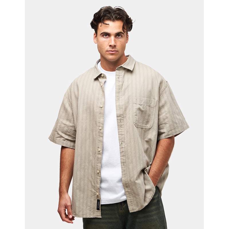 Vans Lawson Stripe S/S Shirt – London Fog/Lemon Icing