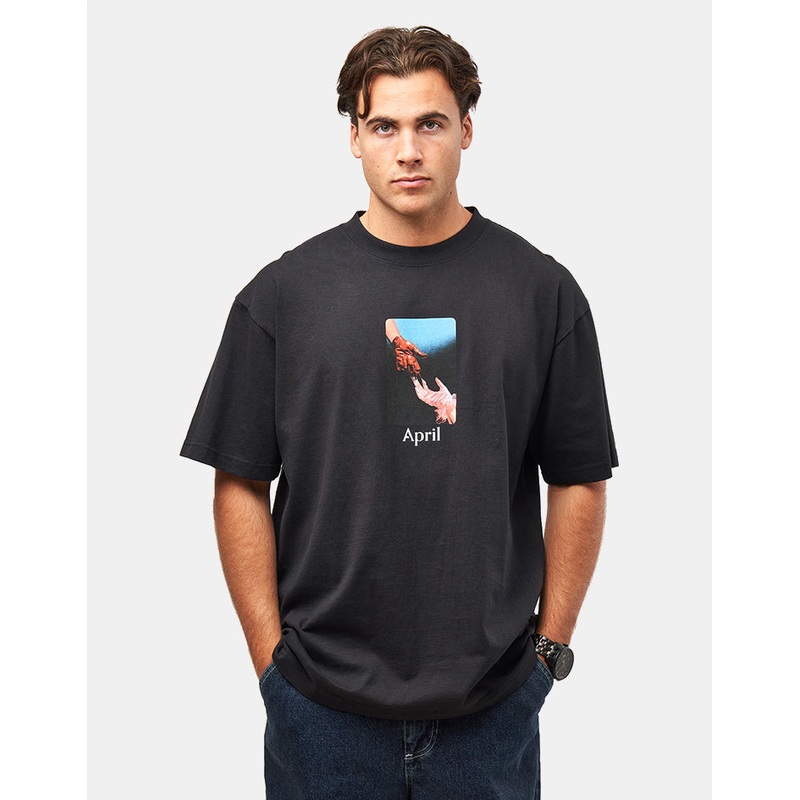April Material T-Shirt – Black