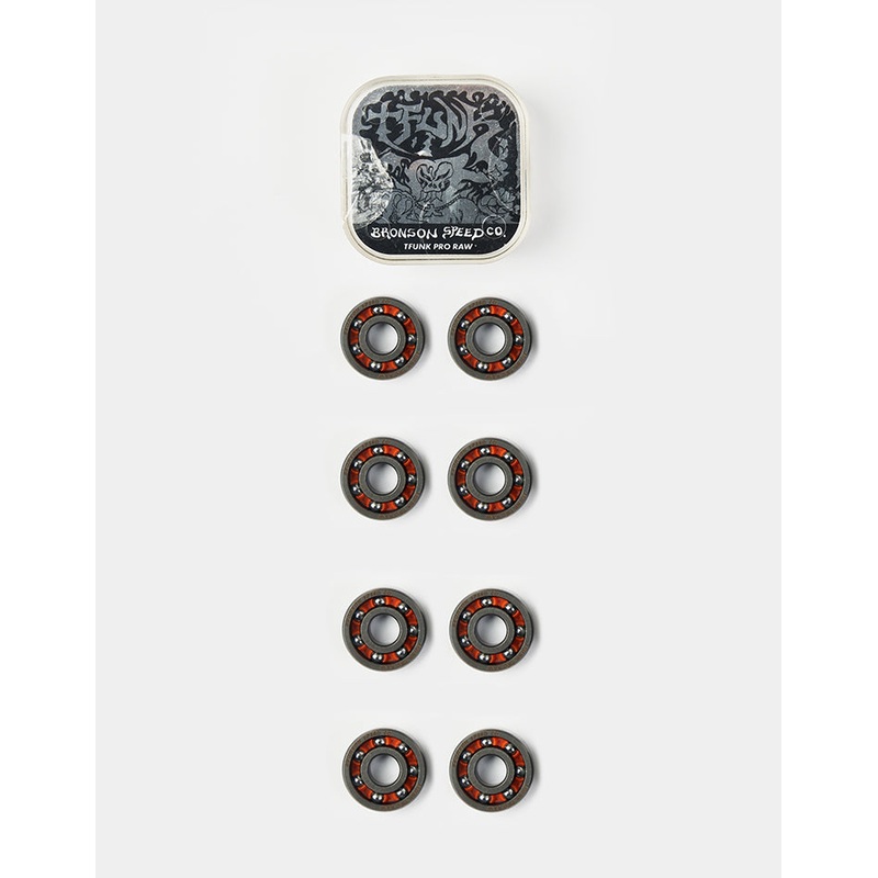 Bronson Speed Co. T-Funk Pro RAW Shieldless Skateboard Bearings