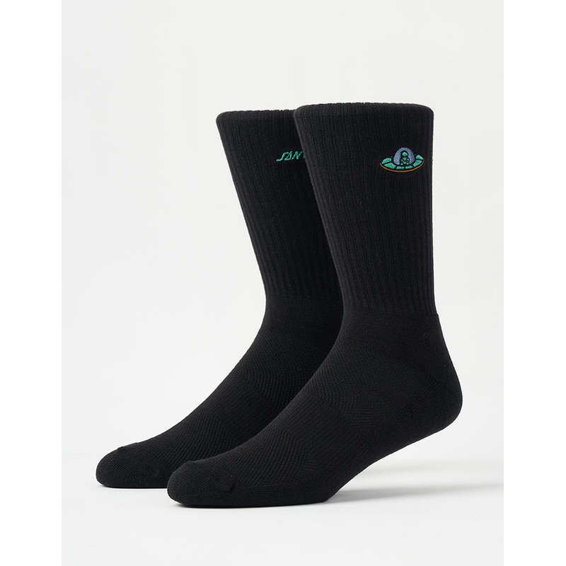 Santa Cruz Winkowski UFO Strip Crew Socks – Black