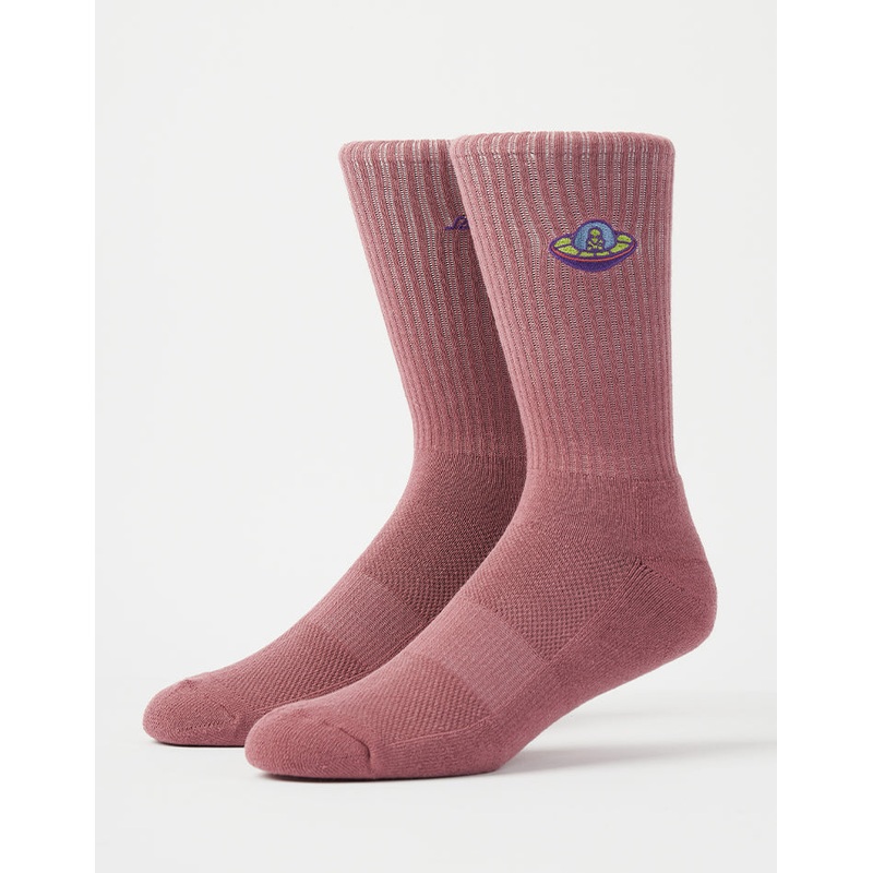 Santa Cruz Winkowski UFO Strip Crew Socks – Universal Pink