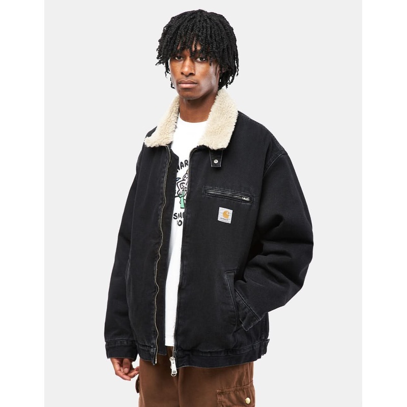 Carhartt WIP Herrald Jacket – Black/Wall (Stone Washed)