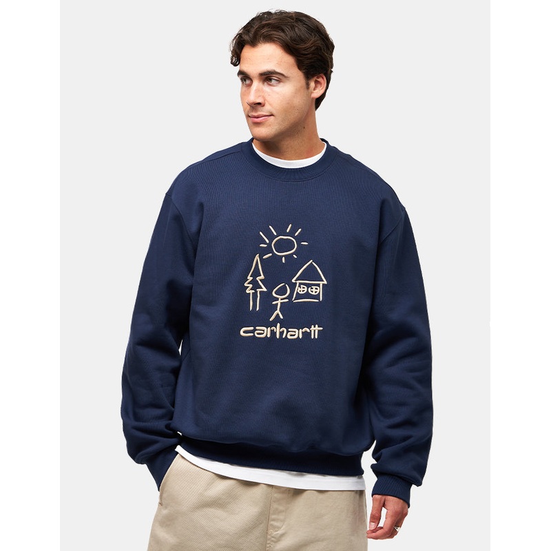 Carhartt WIP Masterpiece Sweatshirt – Air Force Blue/Dusty Hamilton Brown