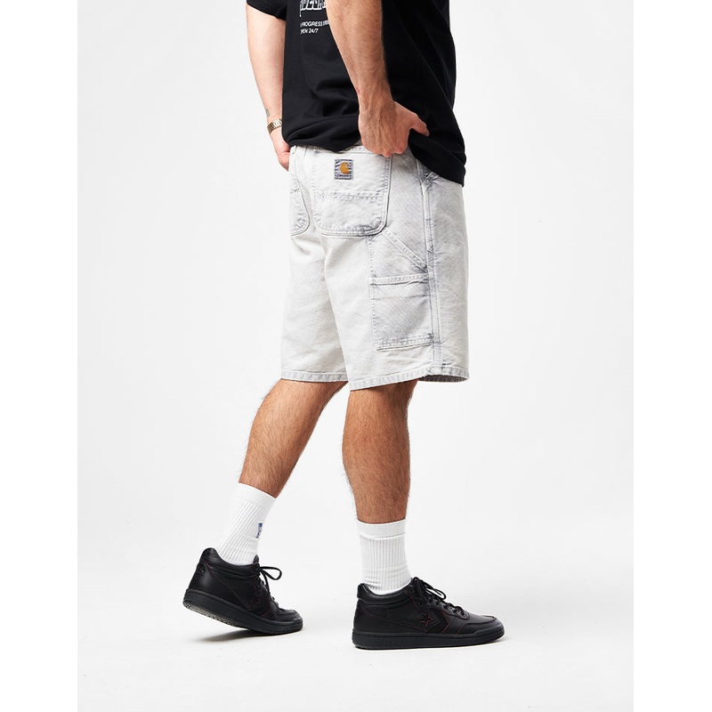 Carhartt WIP Single Knee Canvas Shorts – Black (Chalk Wash)