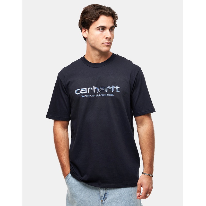 Carhartt WIP Solar Chrome Script T-Shirt – Dark Navy