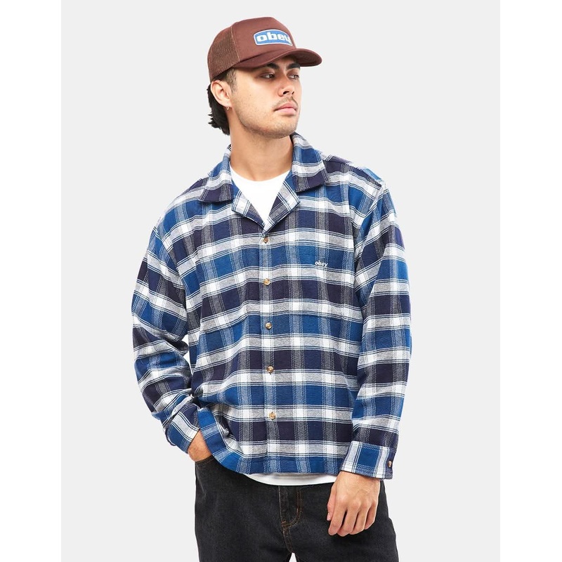Obey Bigwig Hugo L/S Flannel Shirt – Academy Navy/Multi