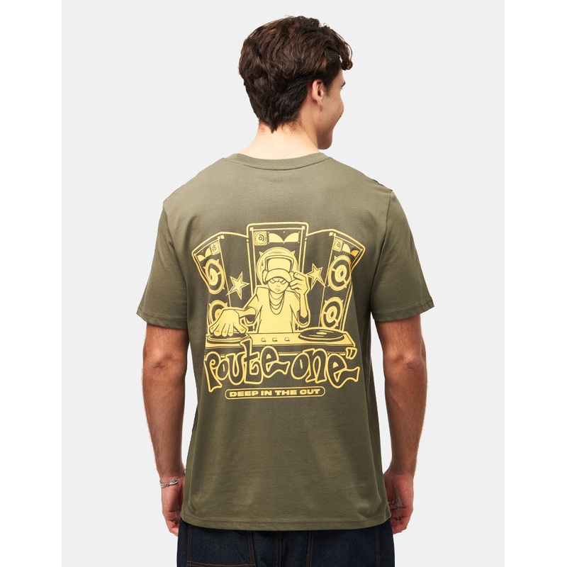 Route One Deep In The Cut Organic T-Shirt – Khaki