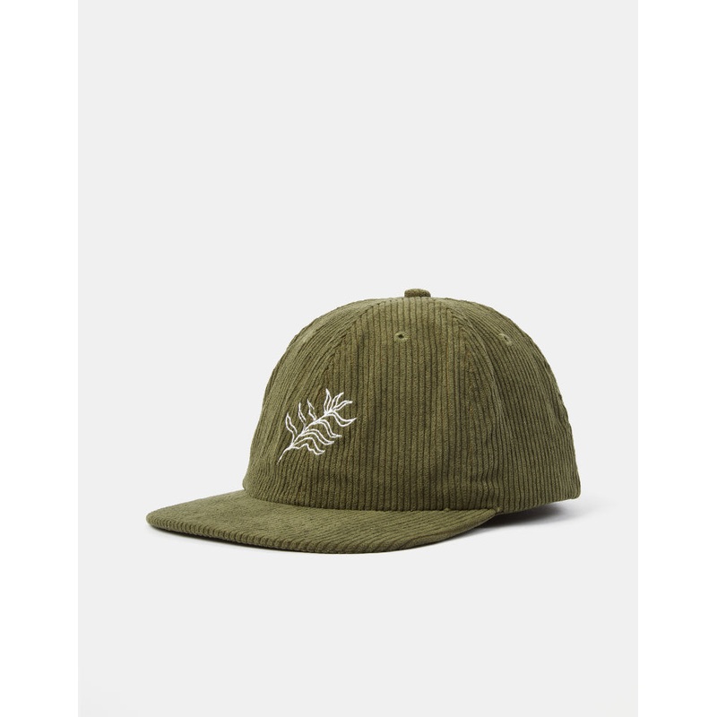 Route One Fern Unstructured Cord 6 Panel Cap – Forest Green