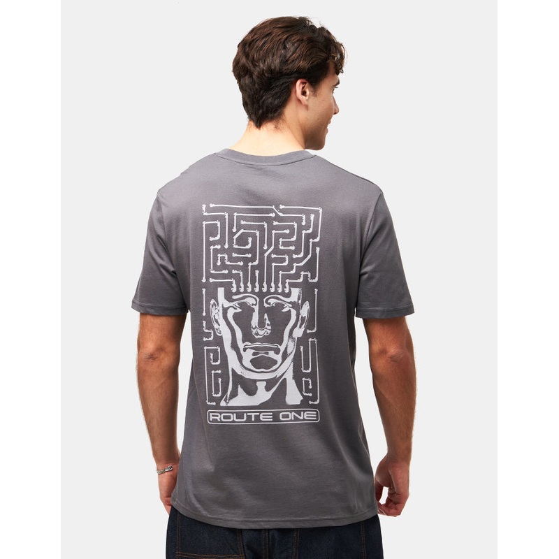 Route One Mind Maze Organic T-Shirt – Anthracite