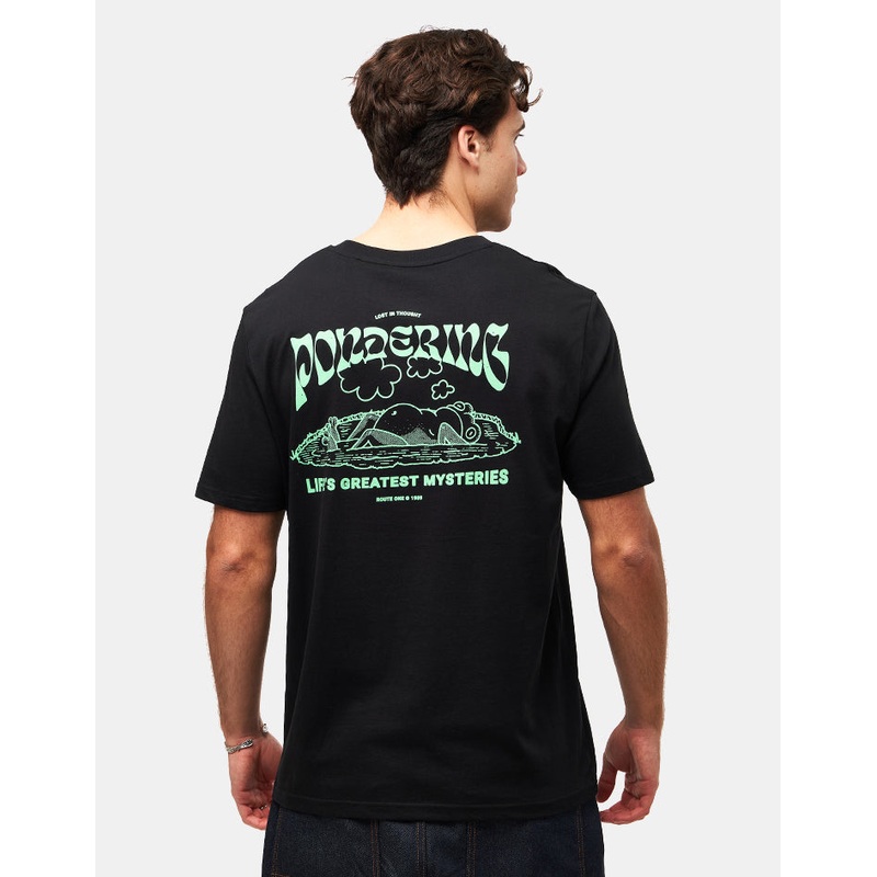 Route One Pondering Organic T-Shirt – Black