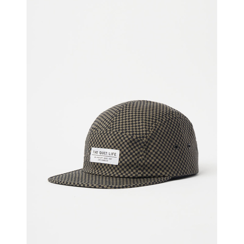 The Quiet Life Checkerboard 5 Panel Cap – Black/Navy