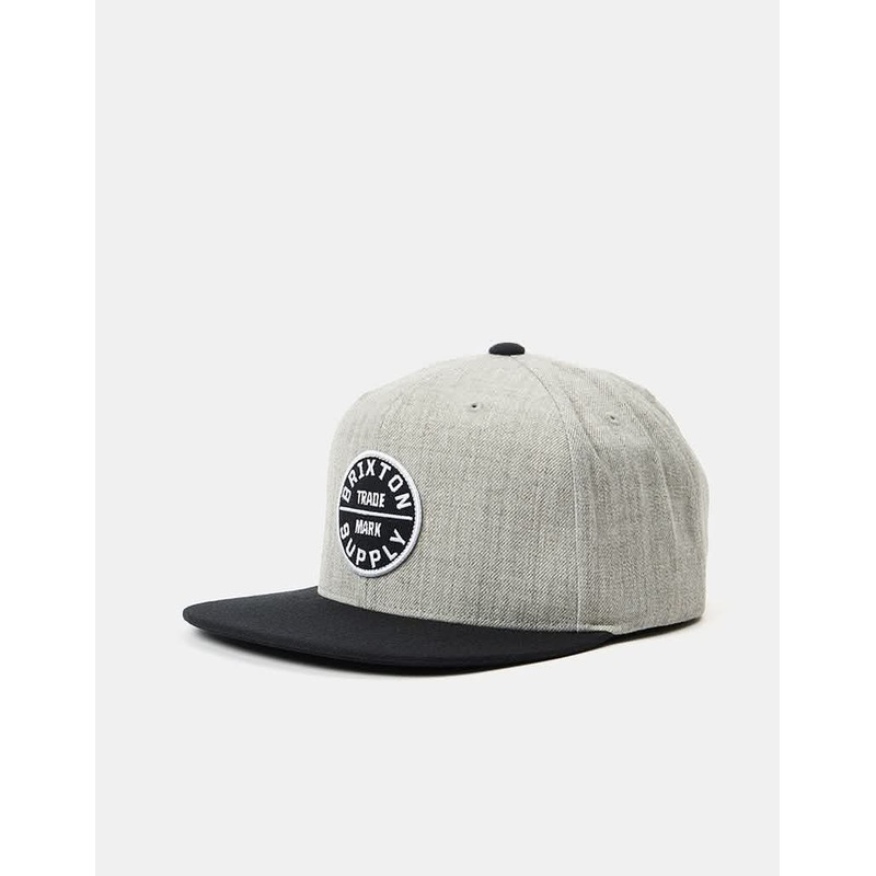 Brixton Oath III Snapback Cap – Light Heather Grey/Black