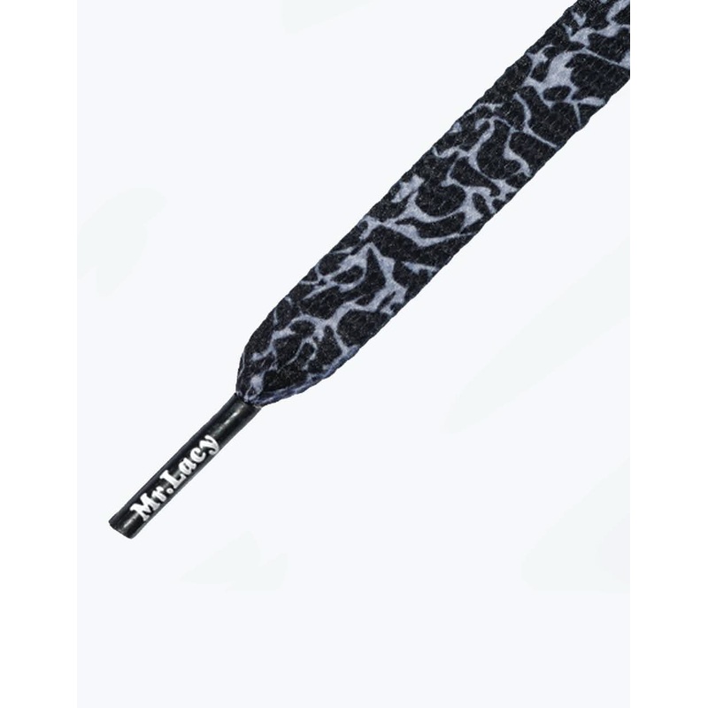 Mr. Lacy Printies Laces – Elephant Grey/Black