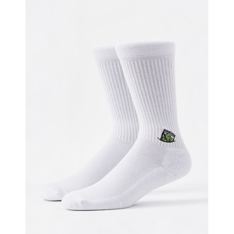 Route One Stash Crew Socks – White