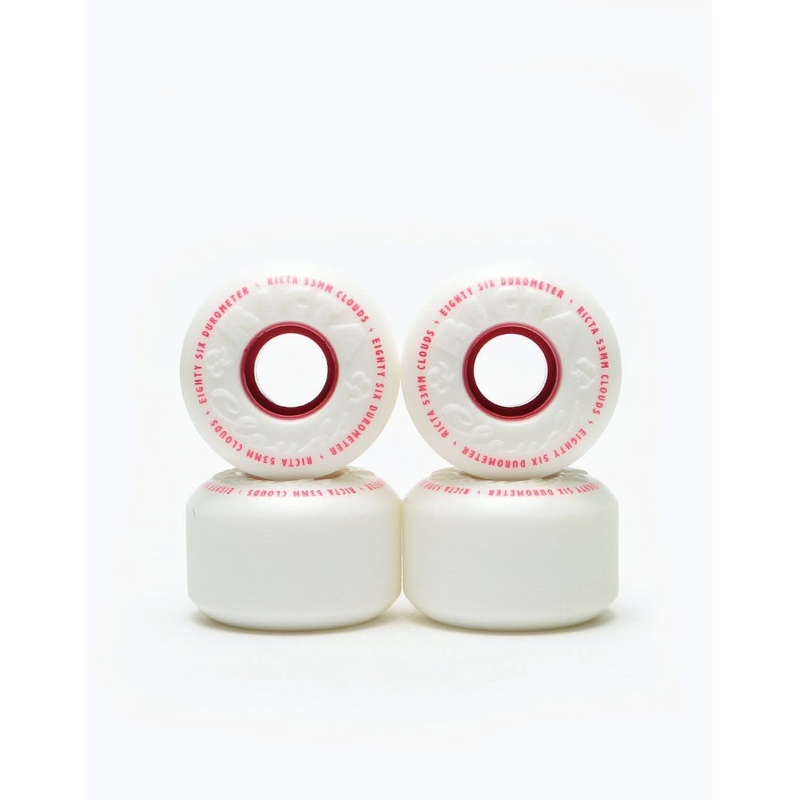 Ricta Clouds 86a Skateboard Wheels – White/Red