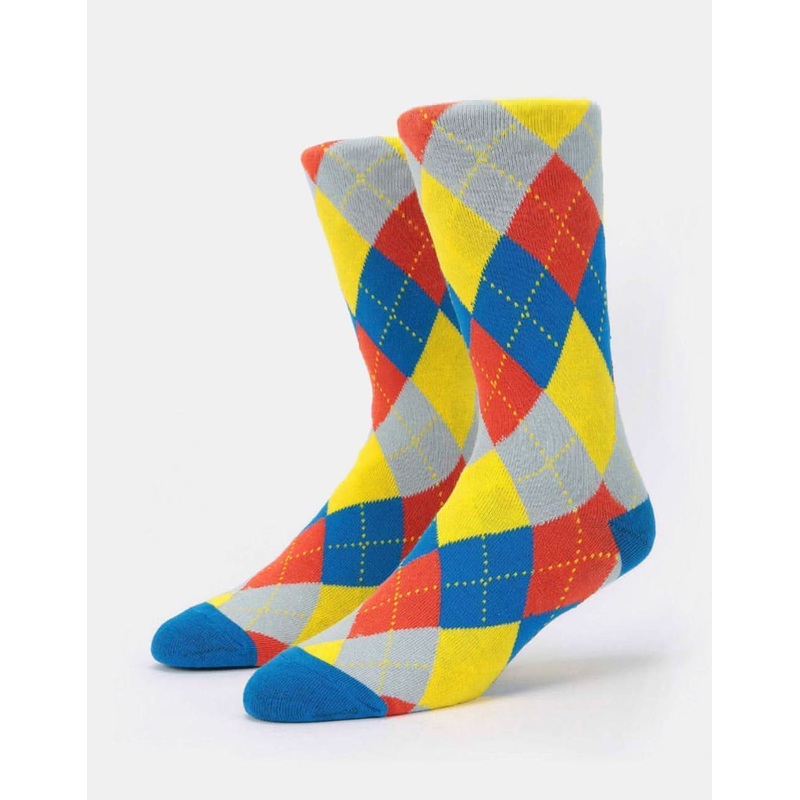 Route One Argyle Socks – Blue/Red/Yellow