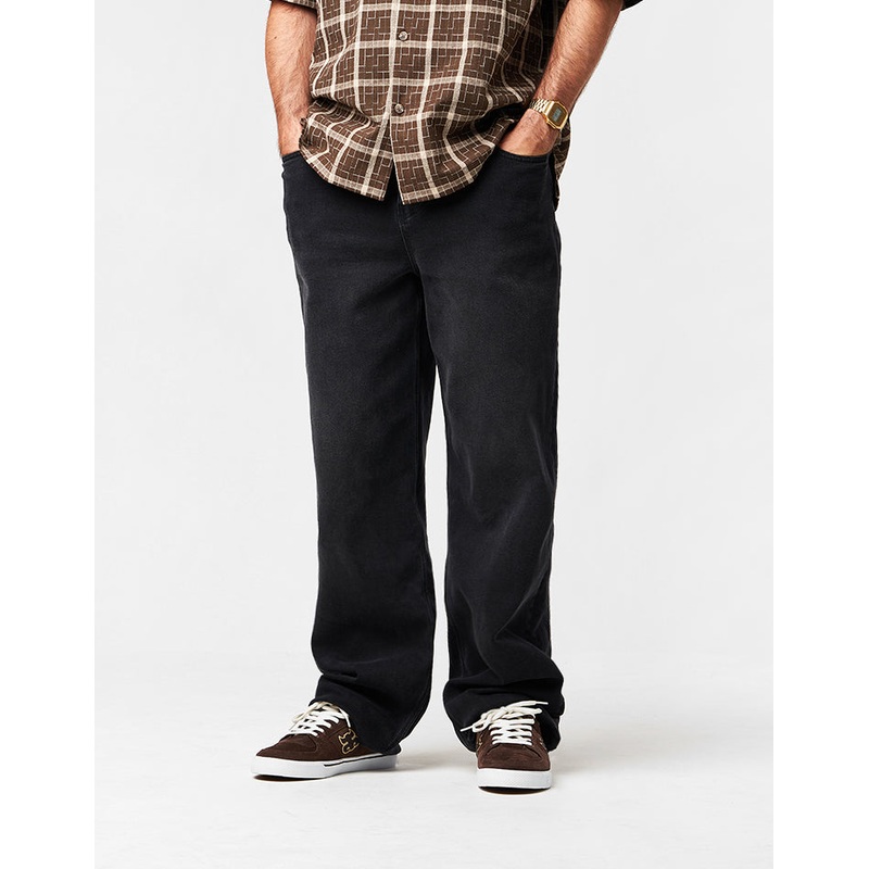 Route One Baggy Denim Jeans – Black