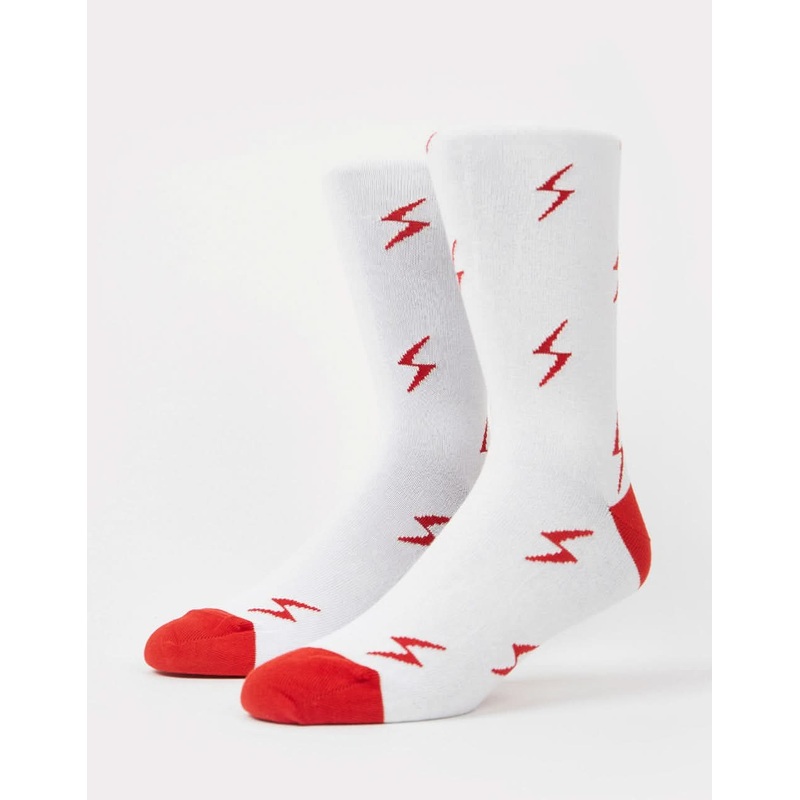 Route One Bolt Socks – White