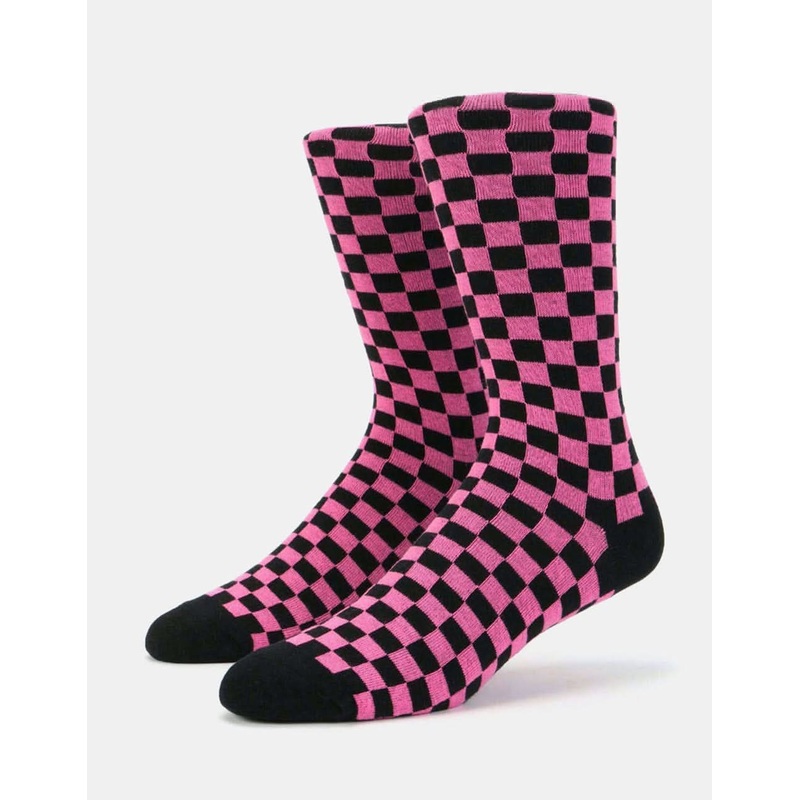 Route One Chequered Socks – Black/Pink