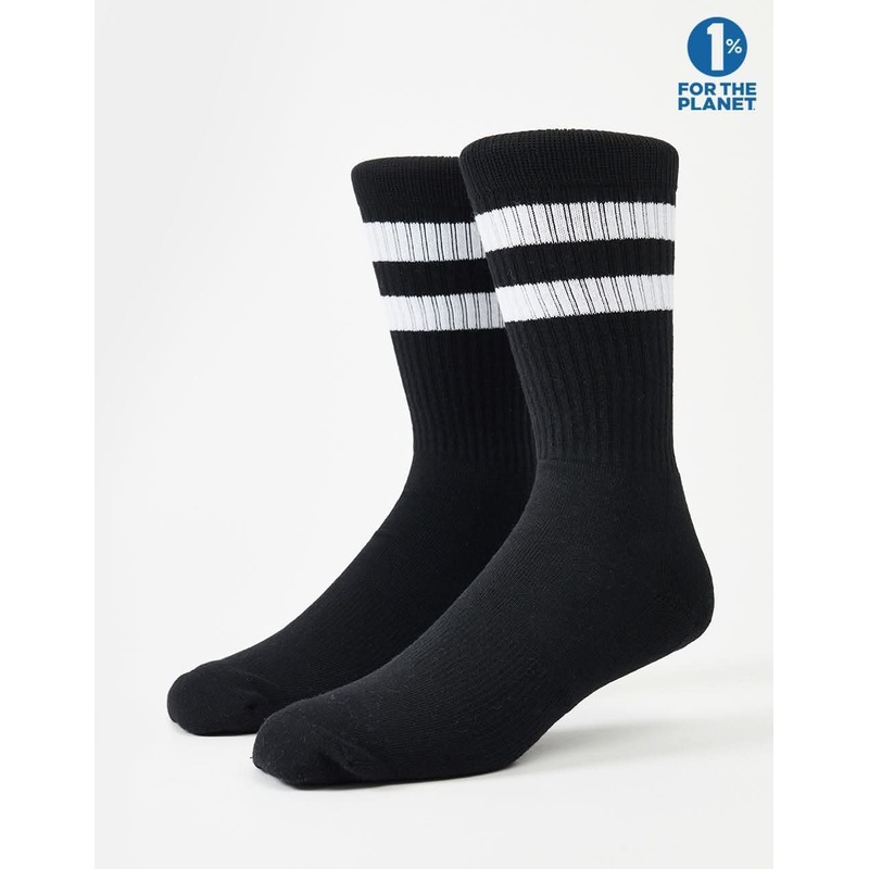 Route One Classic Crew Socks 2 Pack – Black/Black