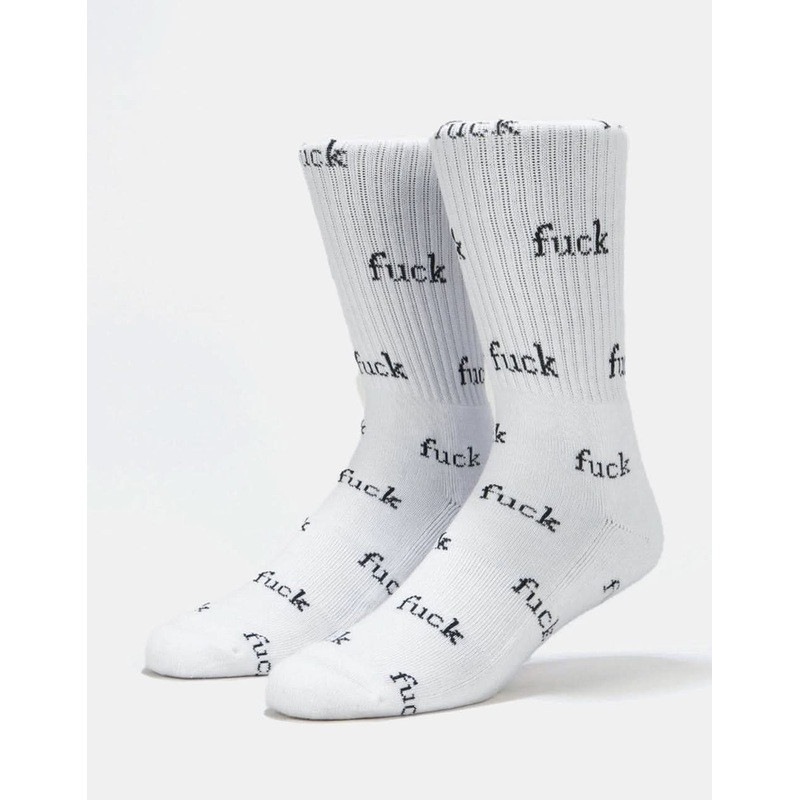 Route One F-It Crew Socks – White