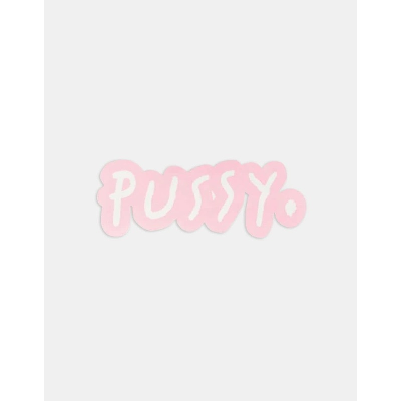 Route One Pussy Logo Sticker – Pink/White