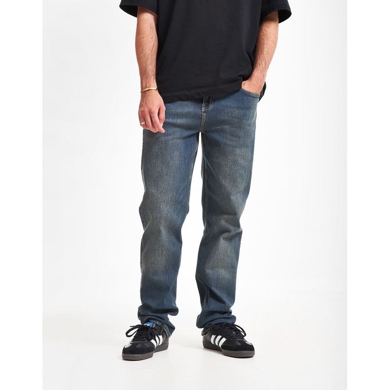 Route One Relaxed Denim Jeans – Mid Wash