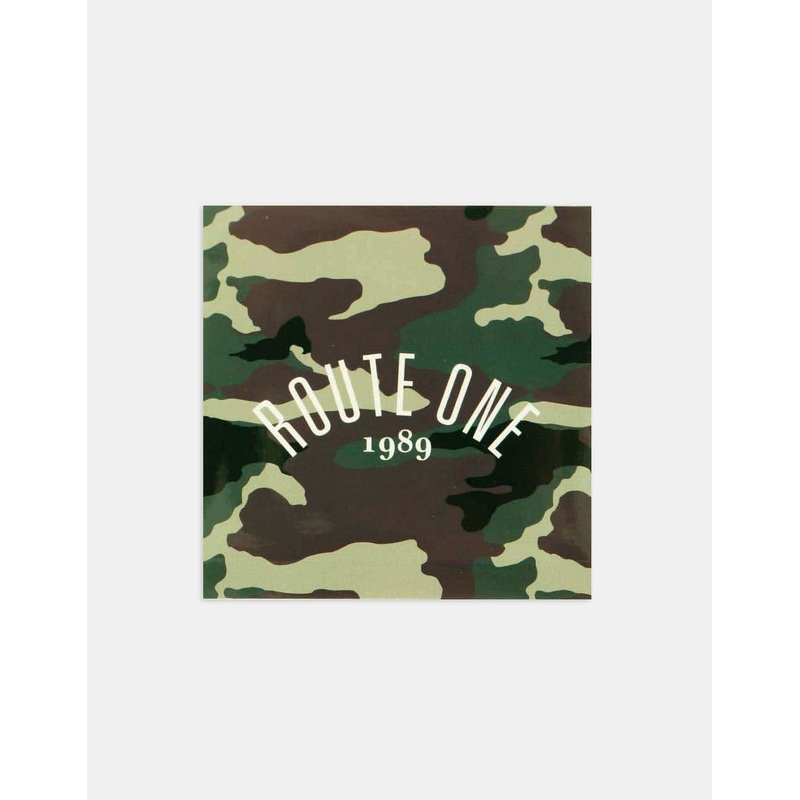 Route One Square Arch Logo Large Sticker – Camo