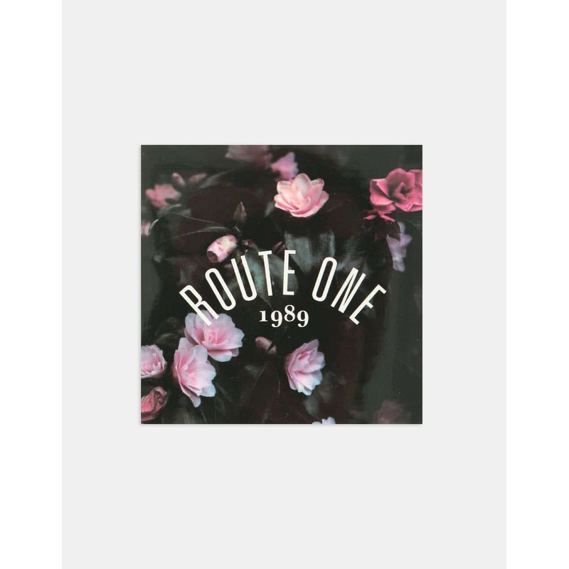Route One Square Arch Logo Large Sticker – Floral