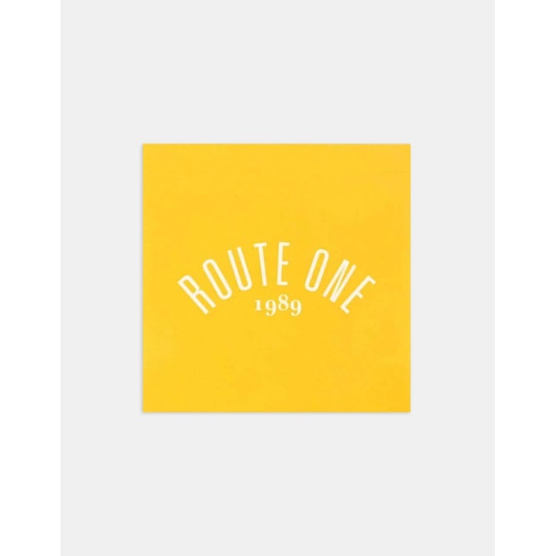 Route One Square Arch Logo Large Sticker – Orange/White