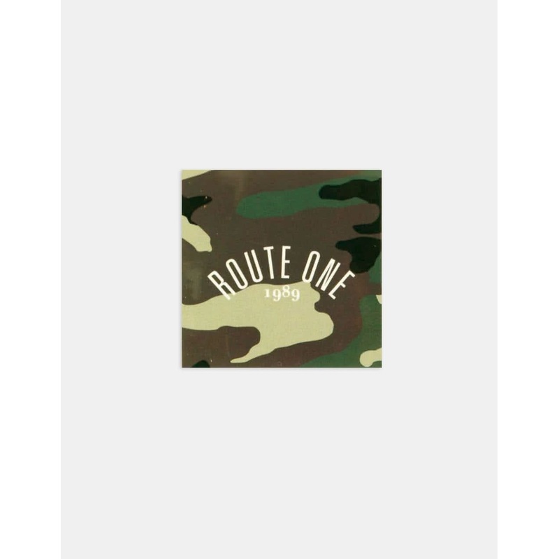 Route One Square Arch Logo Small Sticker – Camo
