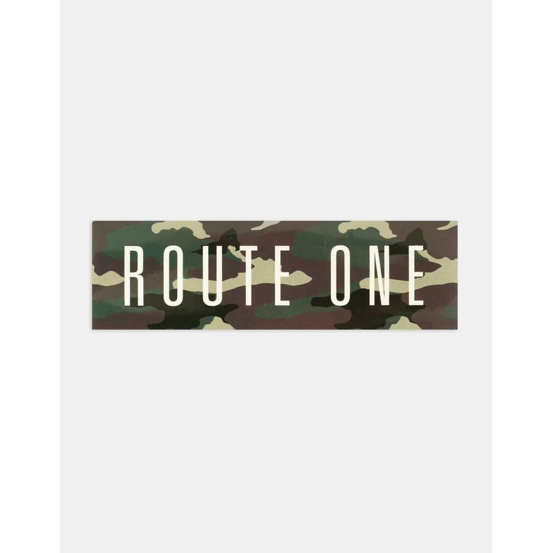 Route One Straight Logo Large Sticker – Camo