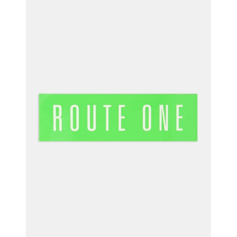 Route One Straight Logo Large Sticker – Olive/White