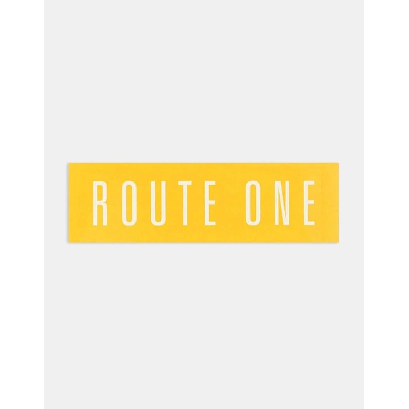 Route One Straight Logo Large Sticker – Orange/White