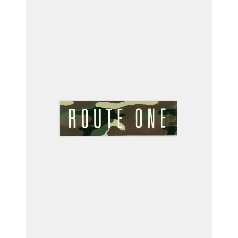 Route One Straight Logo Small Sticker – Camo