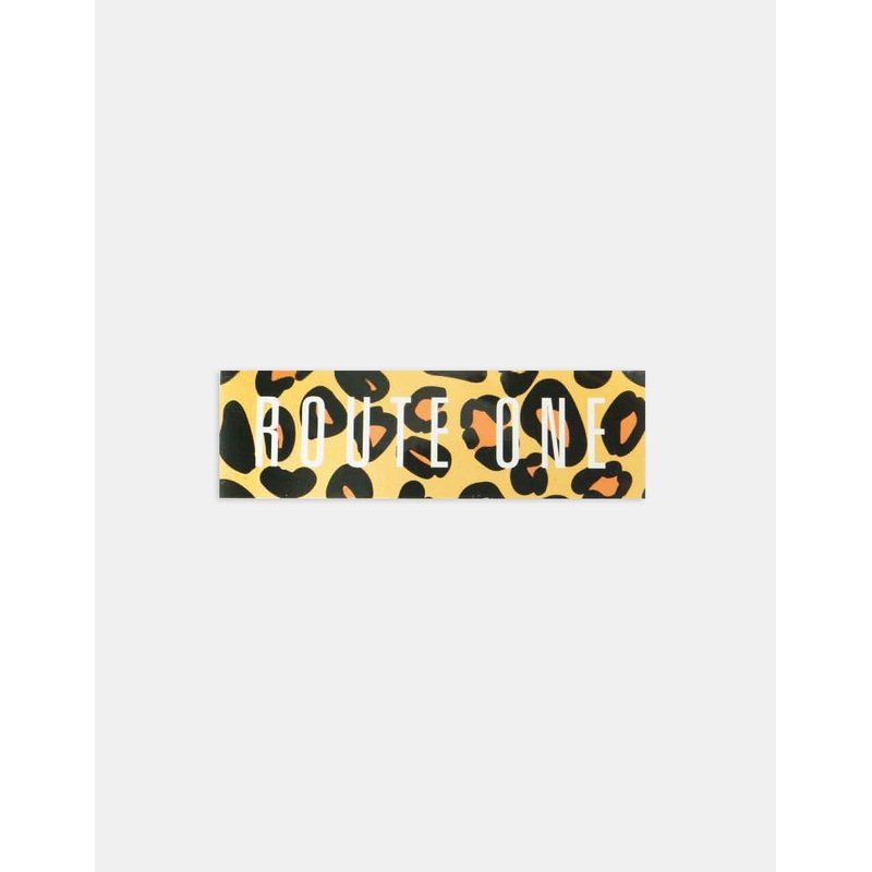 Route One Straight Logo Small Sticker – Cheetah
