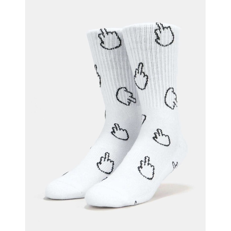 Route One The Bird Crew Socks – White/Black