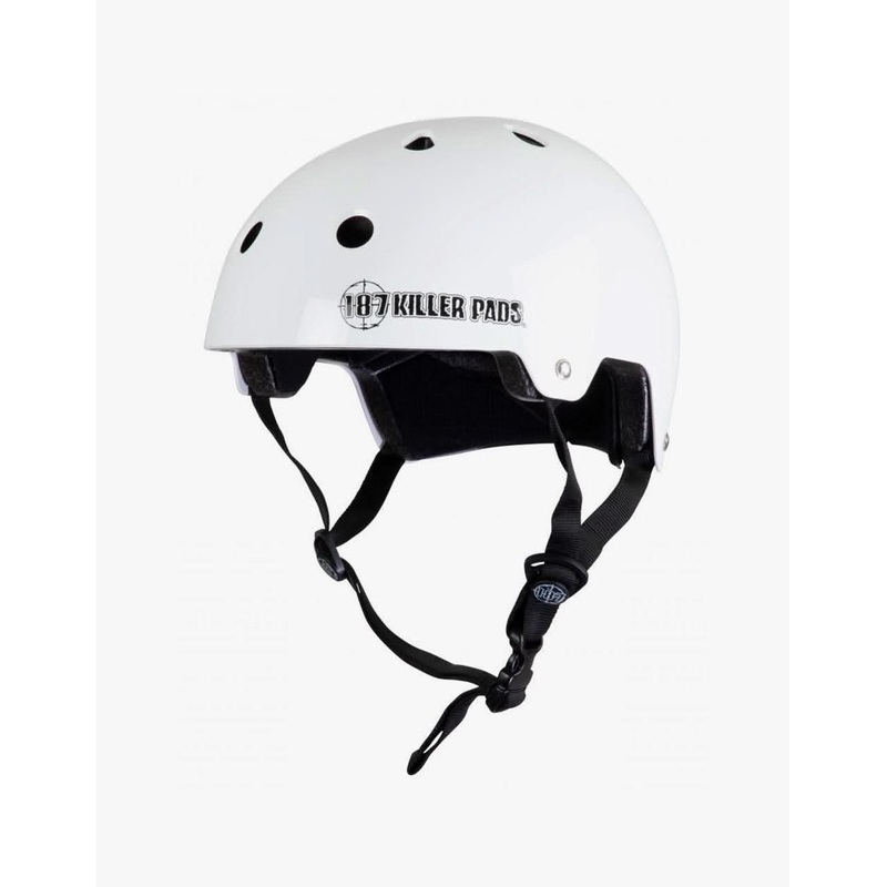 187 Killer Pads Certified Junior Adjustable Helmet – Gloss White