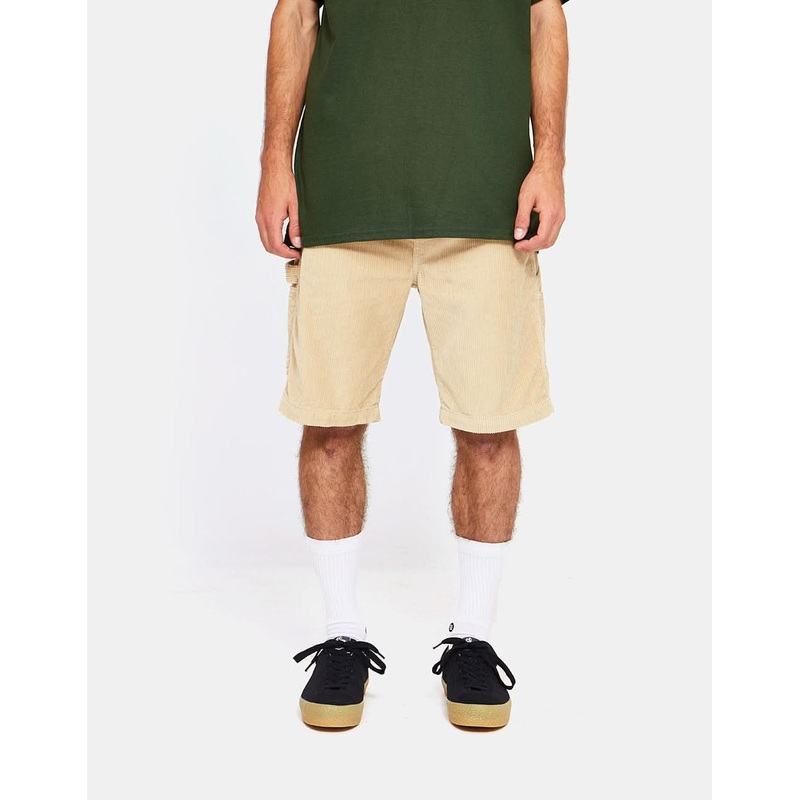 Route One Big Wale Cord Carpenter Shorts – Stone