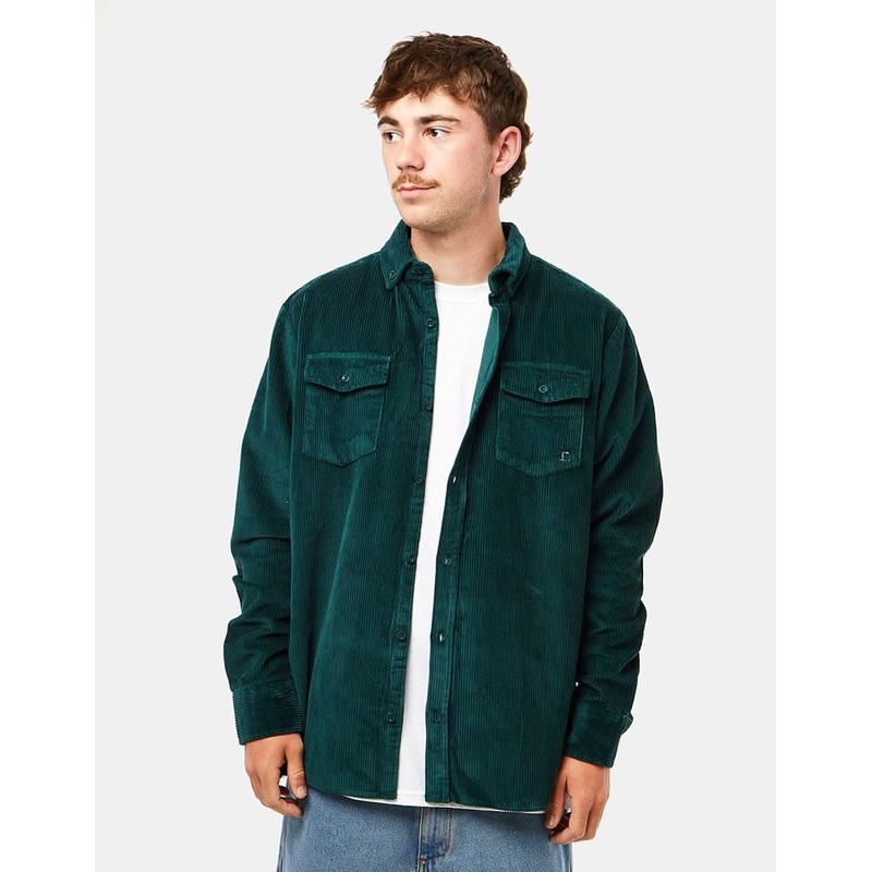 Route One Big Wale Cord Shirt – Forest Green