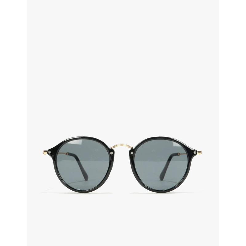 Route One Oversize Round Sunglasses – Black/Gold