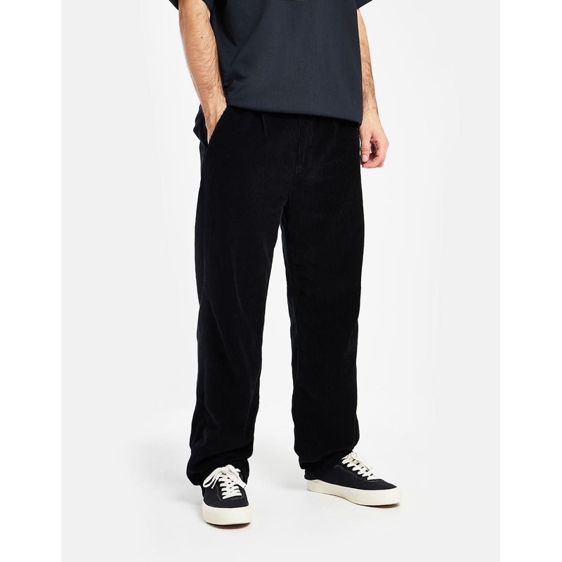 Route One Relaxed Fit Big Wale Cords – Black
