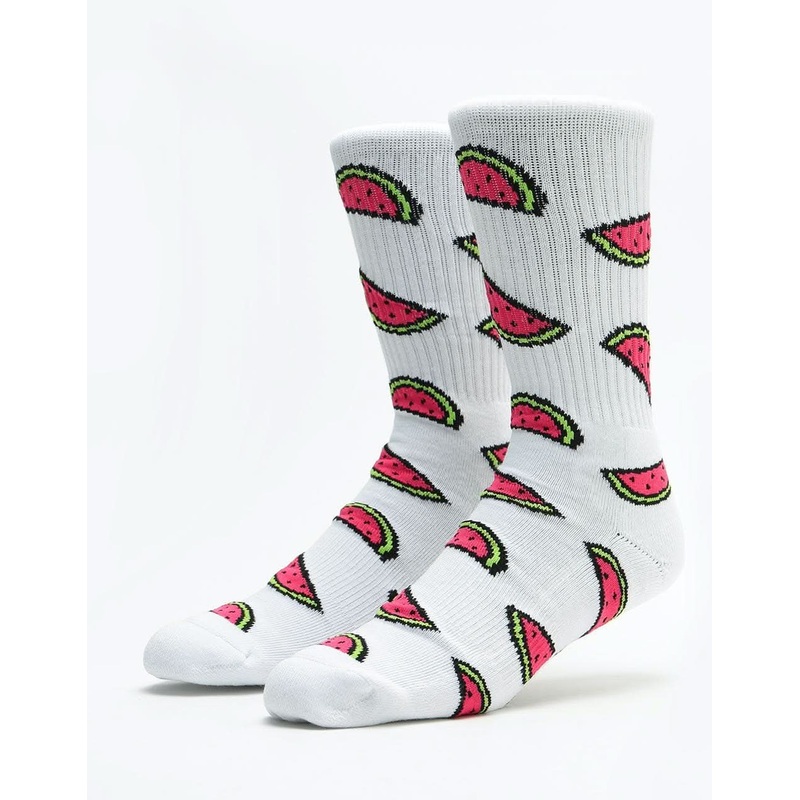 Route One Watermelon Crew Socks – White