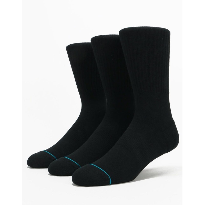 Stance Icon Classic Crew 3 Pack Socks – Black