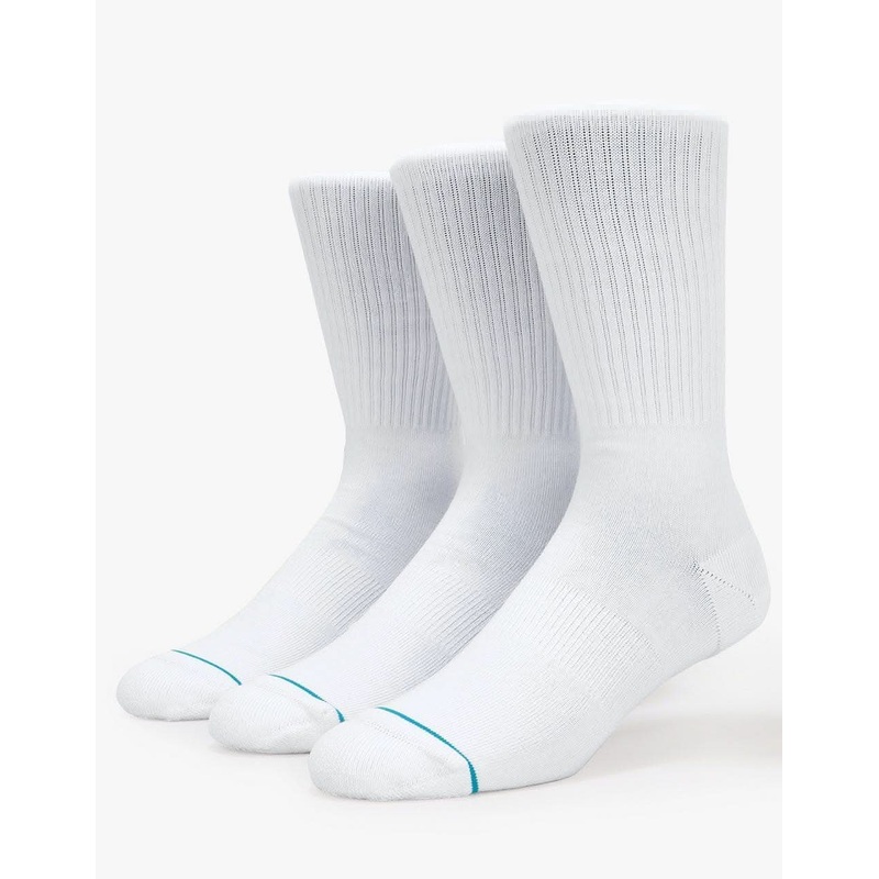 Stance Icon Classic Crew 3 Pack Socks – White