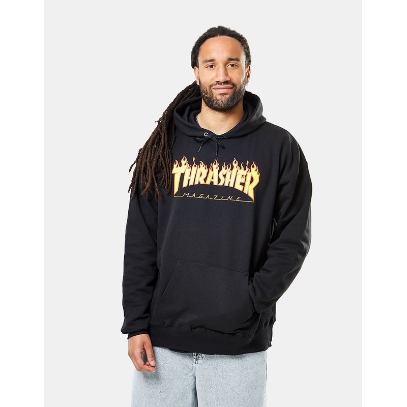 Thrasher Flame Logo Pullover Hoodie – Black