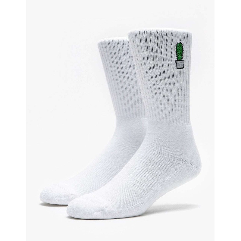 Route One Cactus Crew Socks – White